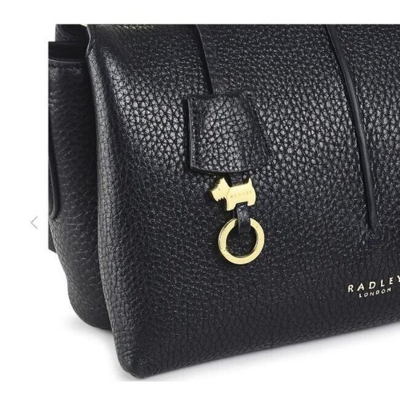 Radley London Hillgate Place Pebbled Leather Chain Zip Top Crossbody -Black - Picture 4 of 12